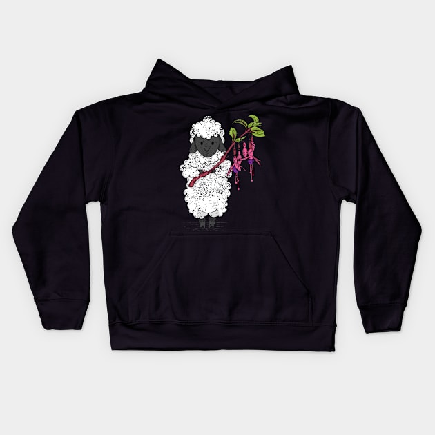 Fuchsia Sheep Kids Hoodie by Artsy Craft-Dee